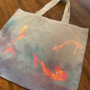 Hand Dyed Lightweight Mermaid Canvas Tote Bag